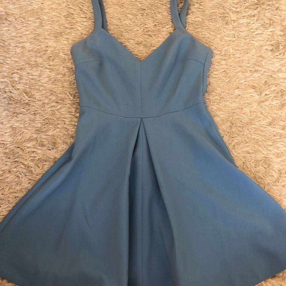 Fit and flare blue dress